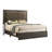 Contemporary 1pc California King Size Bed Bedroom Furniture Upholstered Headboard Rubberwood 1pc Bedframe Gray Finish