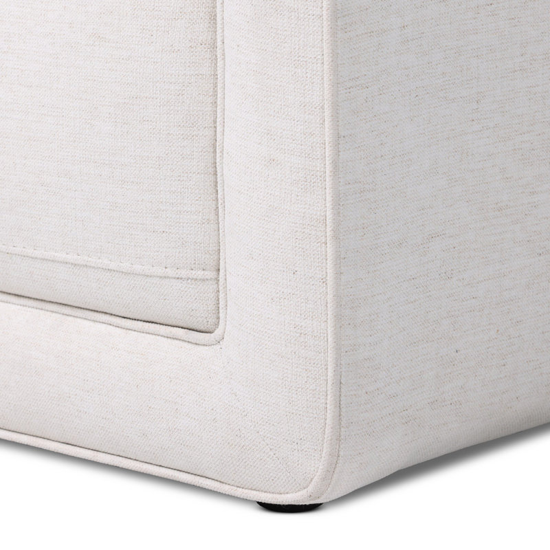 Phillip 94.5" Upholstered Sofa, Nomad Snow Crypton Top Grain Leather