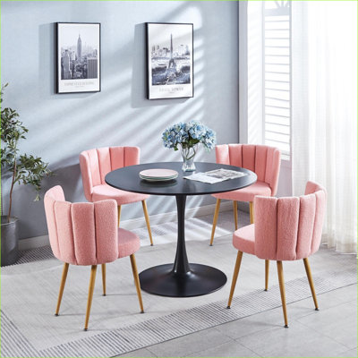 Ensemble de 2 chaises d'appoint pour adultes, pieds de fer dorés, chaises confortables pour la salle à manger, le salon, le café
