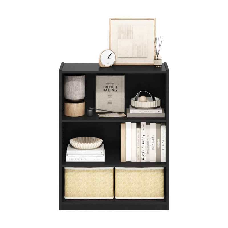Stanwyck 62.99cm W Standard Bookcase, (3 Shelves) 80.39cm H x 62.99cm W x 29.49cm D, Blackwood