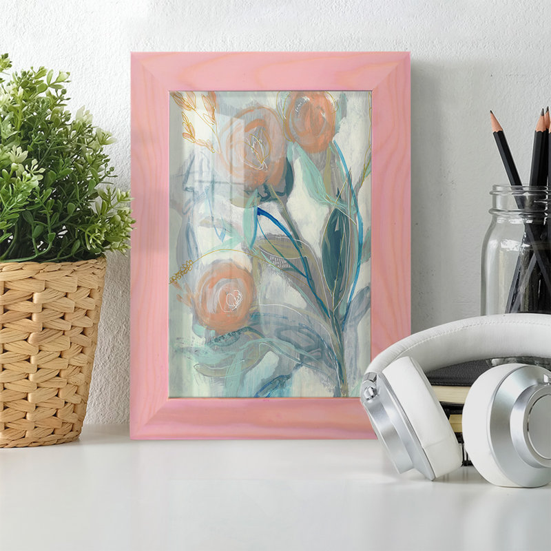 «Flower Grouping I», impression sur papier, H 9 po x l 7 po x P 1 po, Rose