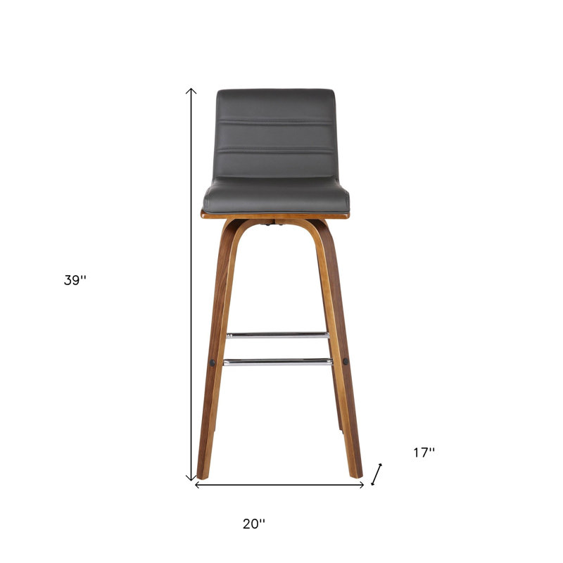 Chaise de bar pivotante 30 po, gris