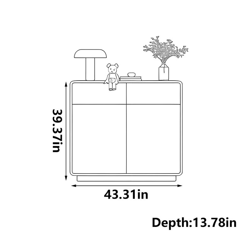 Armoire de rangement pour 20 paires de chaussures, Gris, 39.37" H x 43.31" W x 13.78" D