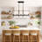 5-Light Open-Frame Linear Island Chandelier