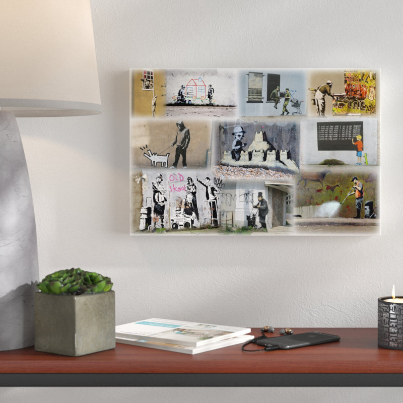 Slight Colour Collage by Banksy - Wrapped Canvas Print, 51 cm H x 76 cm W x 4 cm D
