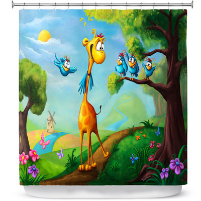 Rideau de douche simple giraffraf
