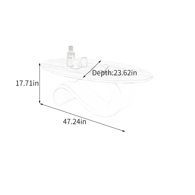 Hemby, Blanc, H 17,71 po x L 47,24 po x l 23,62 po