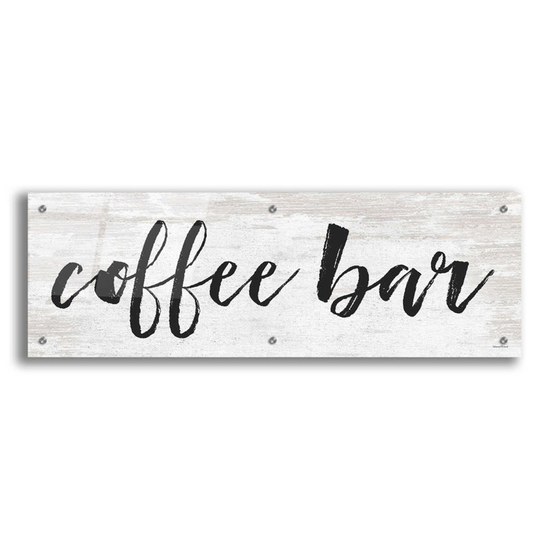 «Coffee Bar on White» par lettré et doublé - impression sans cadre, H 12 po x l 36 po x P 0,2 po