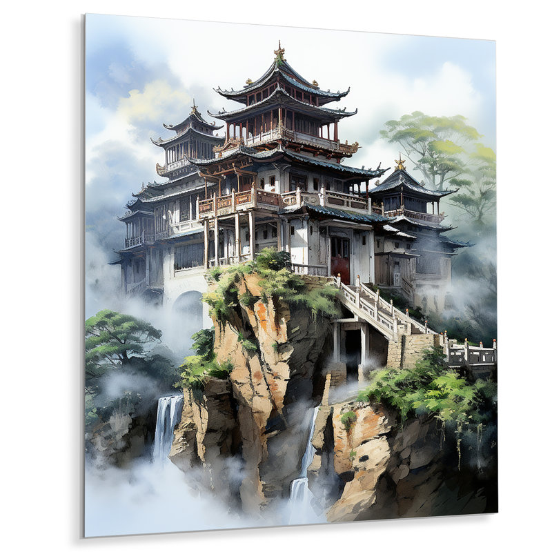 China Misty Mountains 3 - Art mural en porcelaine, H 20 po x l 12 po x P 1 po