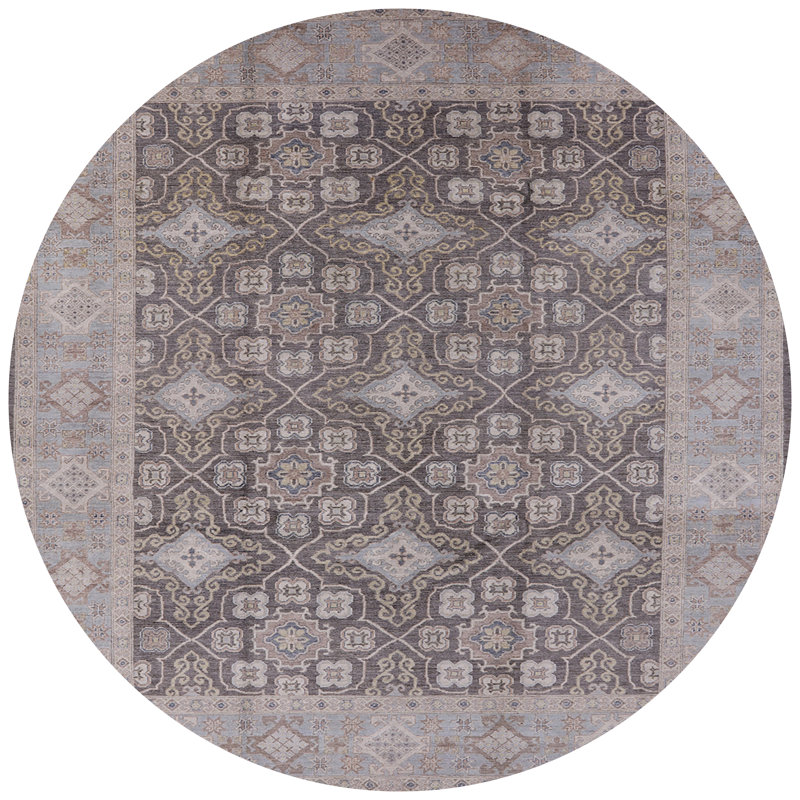 Tapis oriental gris, Rond 5 pi