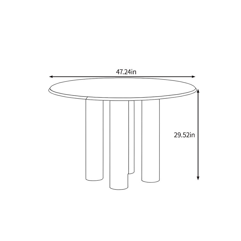Elegant solid wood dining table, 29.52"H x 47.24"L x 47.24"W