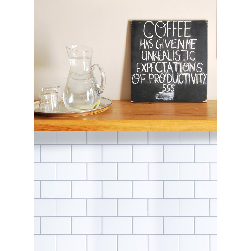 Kumail Plastic Peel and Stick Subway Tile