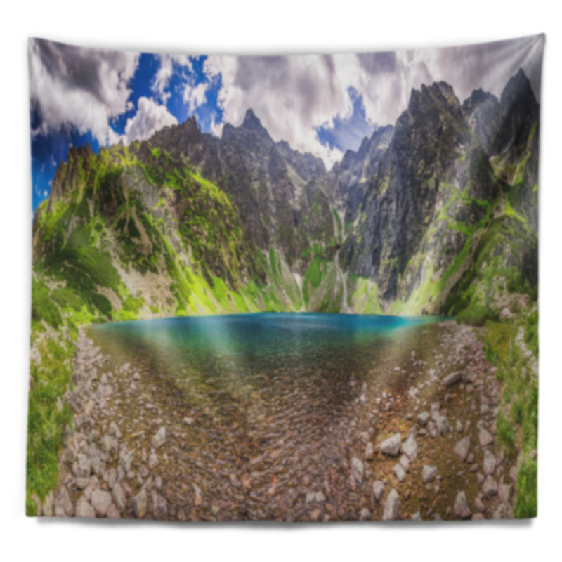 Paysage des tatras lac vue panoramique tapisserie, H 32 po x l 39 po