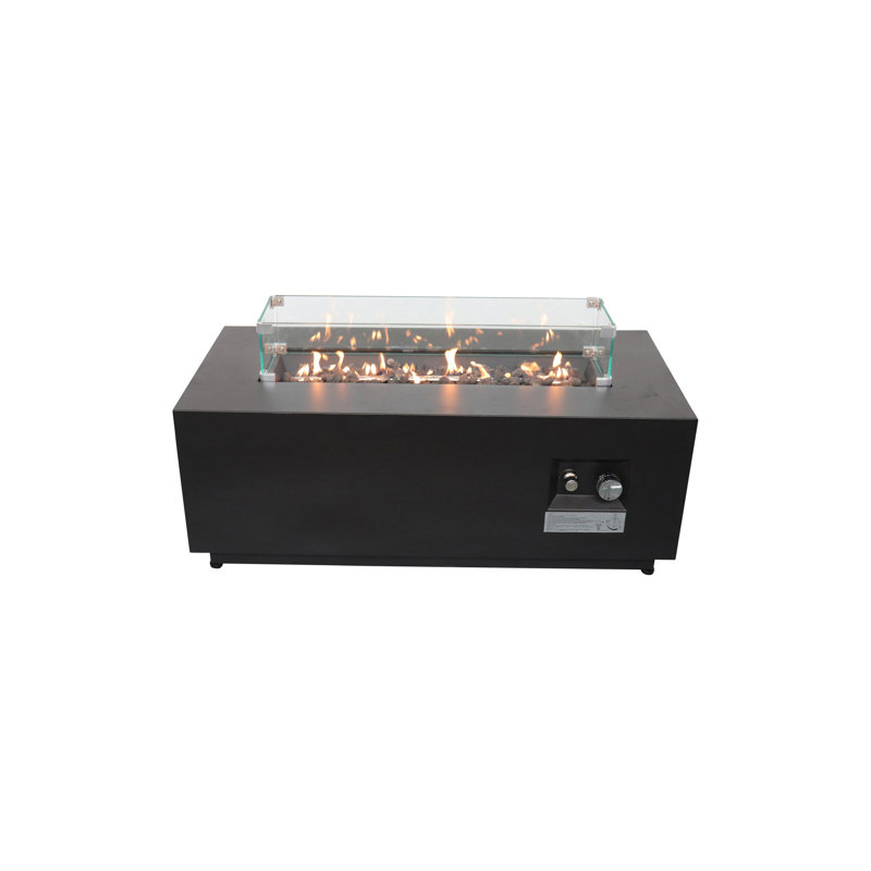 16 H X 42 W Steel Outdoor Fire Pit Table With Lid