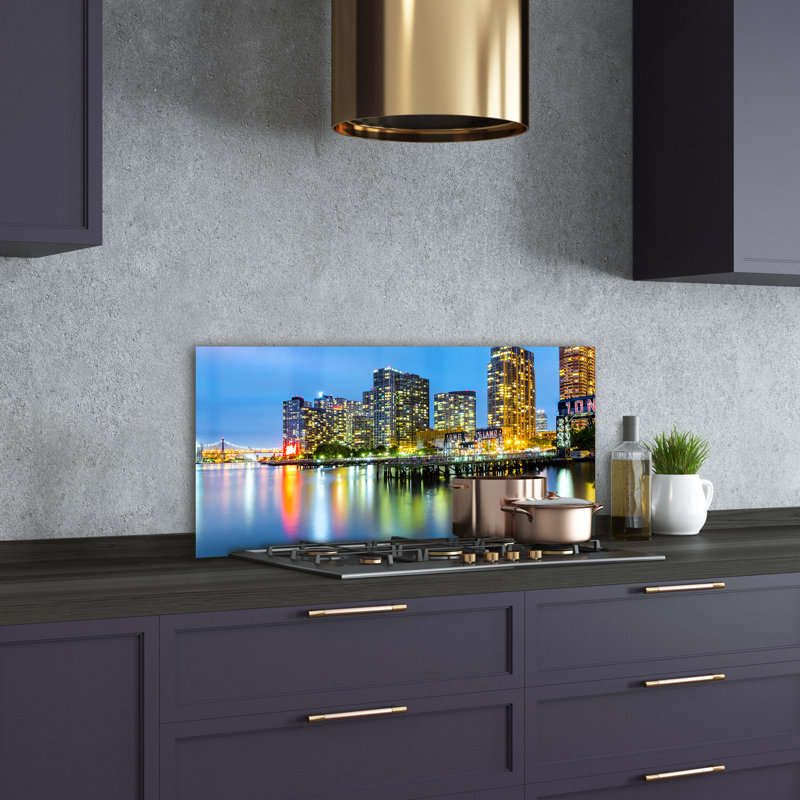 Ahmena 50cm W x 100cm L Glass Peel and Stick Panel