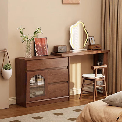 Coiffeuse avec miroir lumineux, 3 tiroirs, 1 chaise