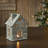Festive Finds Tealight Holder Metal Village House H Antique Grey 7.25x5.5x4.75