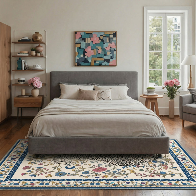 Tapis beige / bleu Almont, Rectangle 9 pi x 12 pi