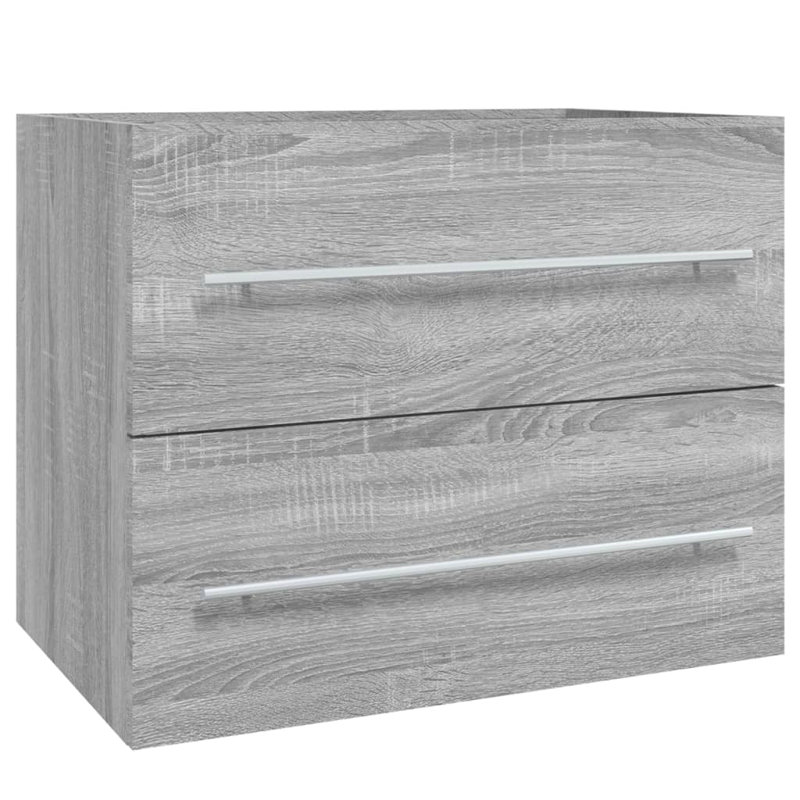 60cm Single Bathroom Vanity Base Only, Grey Sonoma