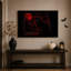 Art mural sur toile, "Chat noir à lune rouge"-1084649364