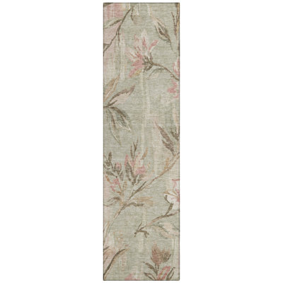 Machine Washable Indoor/Outdoor Chantille ACN2951 Floral Rug