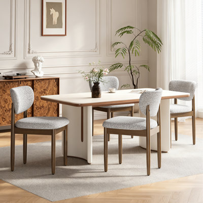 Upholstered Solid Wood Side Dining Chair