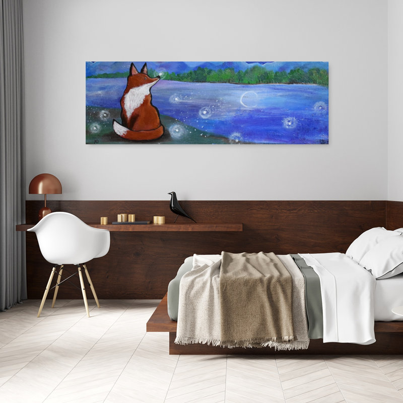 Moonlit Fox Dreams by Andrea Doss - Wrapped Canvas Panoramic Print, 152.4 cm H x 50.8 cm W