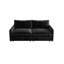 Velours côtelé pour la maison - 2 places, noir, bois, éponge, et tissu noir relaxant 2 places-811317845