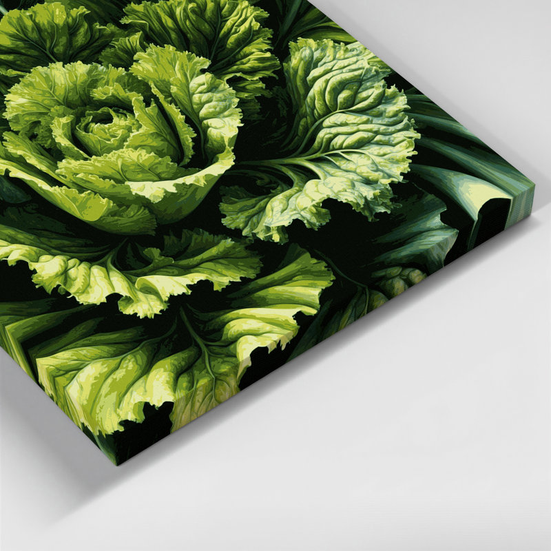 Légumes, art mural vert sur toile Escarole, H 16 po x l 20 po