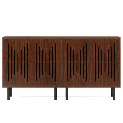 Sideboard Buffet, Set Of 2 Storage Cabinet With Adjustable Shelves