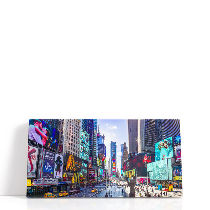 Times Square, New York City - reproduction d'art sur toile, H 15 po x l 30 po