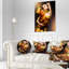 Femme en robe jaune - Coussin décoratif imprimé Street Art