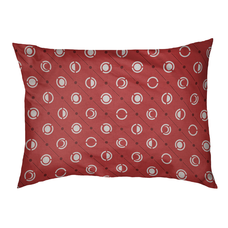 Coussin intérieur pour chien moon phases Chenault, Grand (l 50 po x P 7 po x H 40 po), Rouge / Noir / Blanc