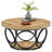 Round Coffee Table,80cm Round Wood Center Table, Farmhouse Large Circle Coffee Tables With 2-tier Storage