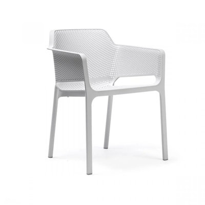 Net Premium All-Weather Wicker Outdoor Stacking Dining Armchair with Sunbrella® Cushion