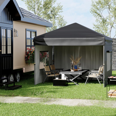 10x10 ft Pop Up Canopy Tent, Heavy-Duty Commercial Instant Shelter, One-Person Setup with 3 Removable Sidewalls