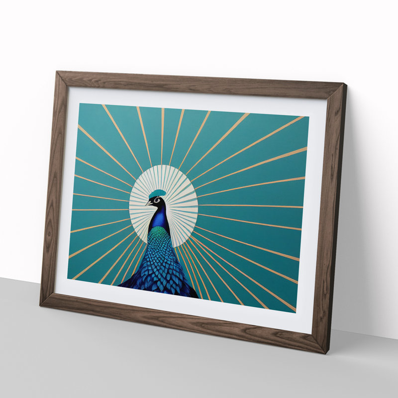 Abstract - Single Picture Frame Print, 46cm H x 64cm W x 2cm D, Walnut Framed
