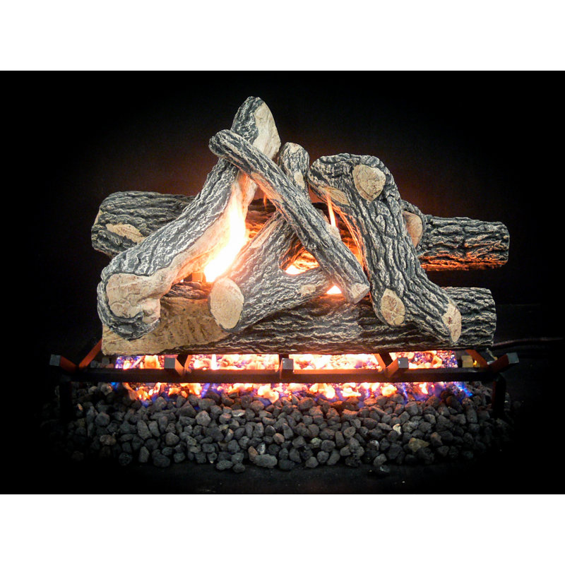 Ensemble de bûches au gaz Great Oak, 18 po (ouverture minimale: H 16 po x l avant 24 po, Gaz naturel