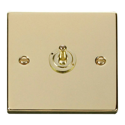 Polished Brass 1 Gang 2 Way 10AX Toggle Light Switch