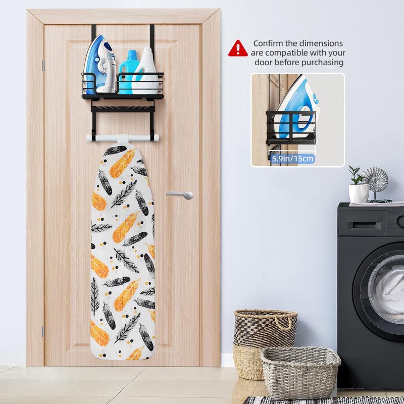 Cintre à suspendre au-dessus de la porte / au mur, fer à repasser et rangement pour planche à repasser