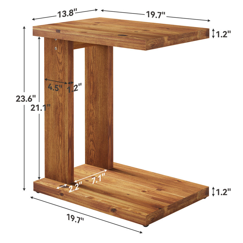 Solid Wood Pedestal End Table