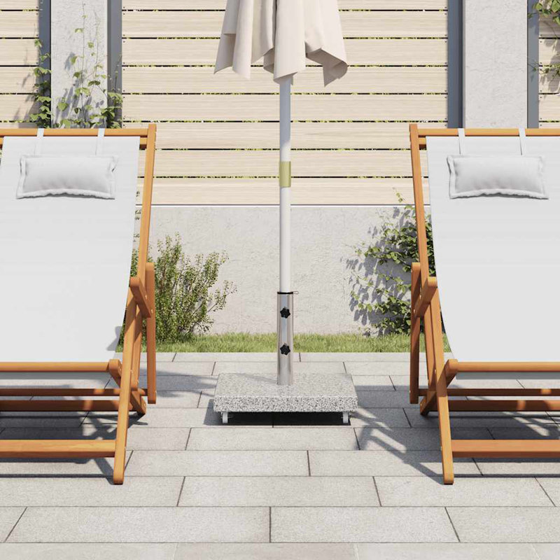 Base de parasol carrée 66,1 lb avec roues, tuyau en acier inoxydable, granit gris 17,7 po x 17,7 po, gris