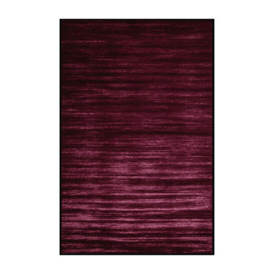 Machine Washable Solid Red Area Rug