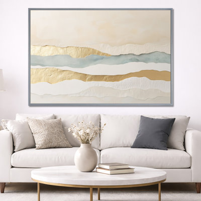 Gold Stripe Wall Art, Metallic Glam Canvas, Golden Stipes