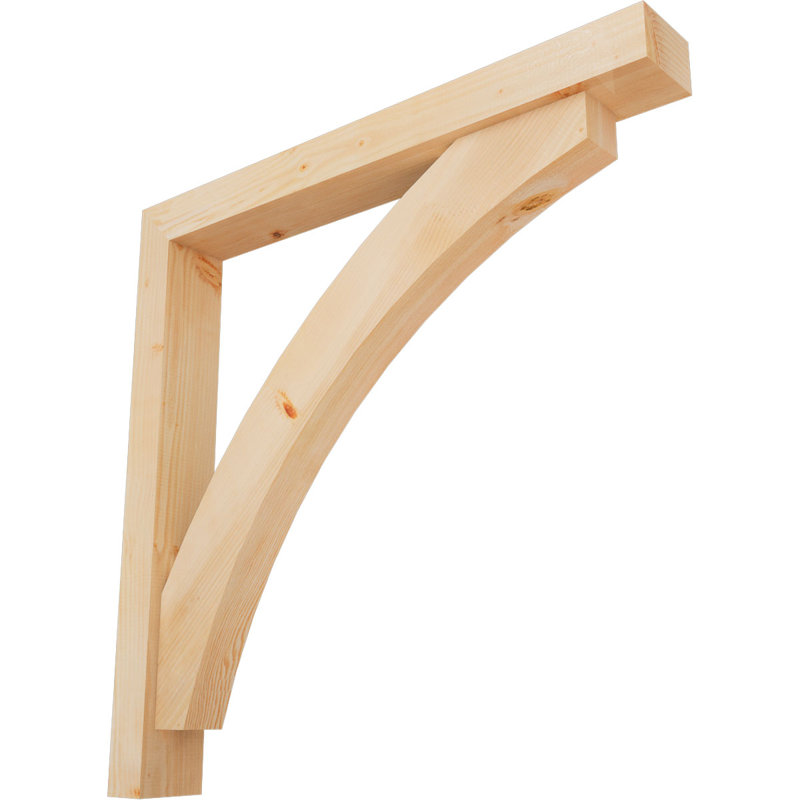 Support de bloc lisse Thorton l 5 1/2 po x P 44 po x H 44 po avec support décalé, sapin Douglas, 44 x 44
