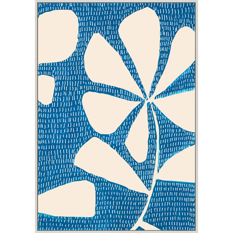 Céramique bleue 6 par Andrea Stokes - Art mural encadré, Impression blanche sur toile encadrée, H 25 po x l 17,5 po