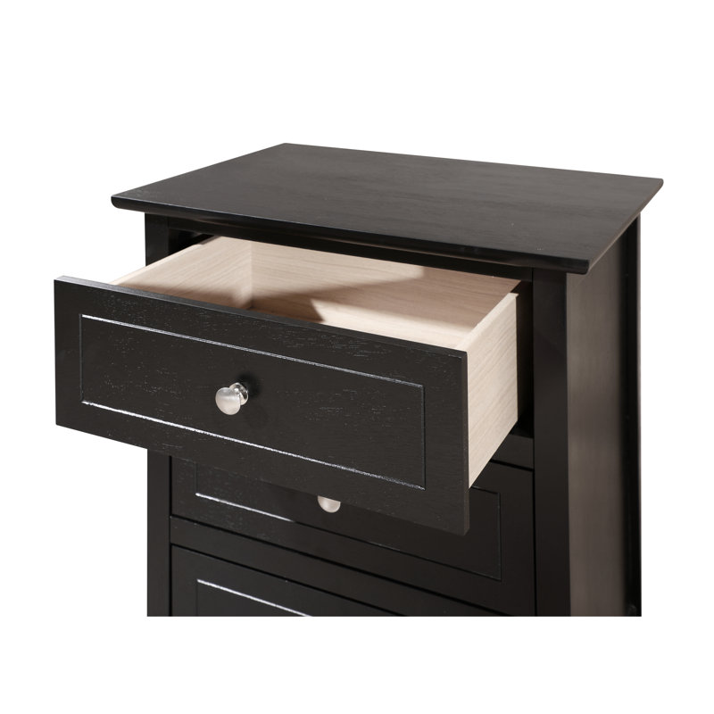 Table de chevet transitionnelle durable en bois aggloméré durable pour l'organisation de la chambre à coucher