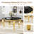 Modern 5-Piece Round Dining Set, 10Mm Black Tempered Glass Dining Table With Mirror Stainless Steel S-Shaped Legs & Velvet Upholstered Dining Chairs With Tufted Backrest And Nailhead Trim-603174256-603174260