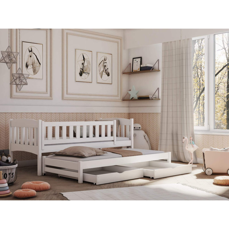 Wyeth 90 X 190cm Daybed with Storage Included with Trundle Included, White