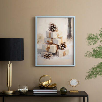 Art des Fêtes de Noël - Série 2 - CECXI, reproduction encadrée - bois massif